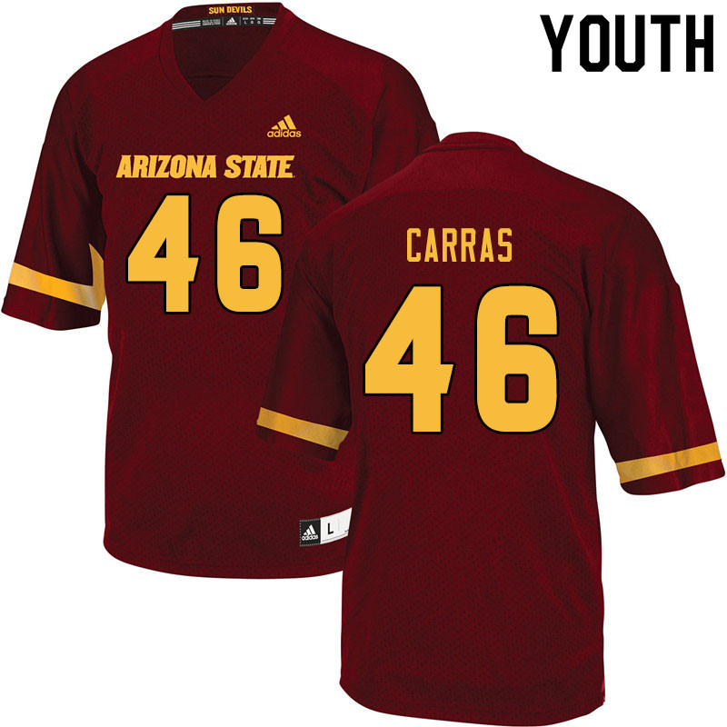 Youth #46 Oliver Carras Arizona State Sun Devils College Football Jerseys Sale-Maroon - Click Image to Close